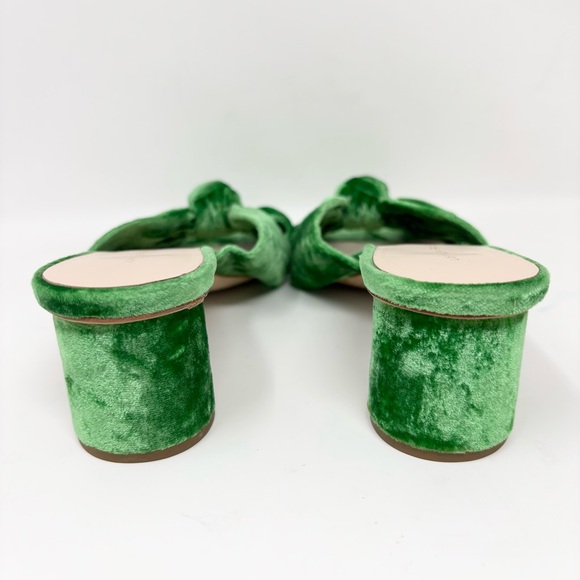 Loeffler Randall Celeste Velvet Knot Mid Heel Slide Sandals Green Size 6.5 - Picture 9 of 12